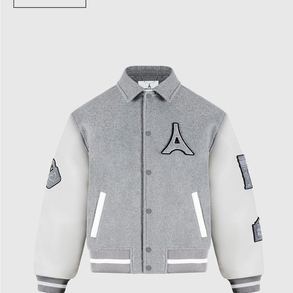 Gray and White Varsity Jacket - Picture 5 of 13